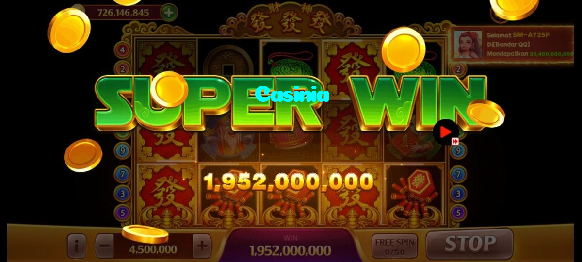 Casinia casino presented on mobile device in Pakistan with slots and live games